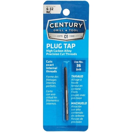 Century Drill & Tool Century Drill & Tool 6-32 Carbon Steel National Coarse Tap-Plug 95004